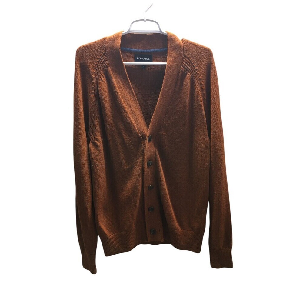 Bonobos Sweater Women's Size Medium Slim Brown 100% Cotton Long Sleeve